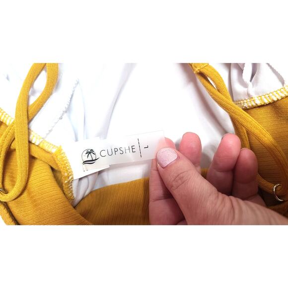 Cupshe yellow one piece swimsuit women's large - Picture 4 of 5